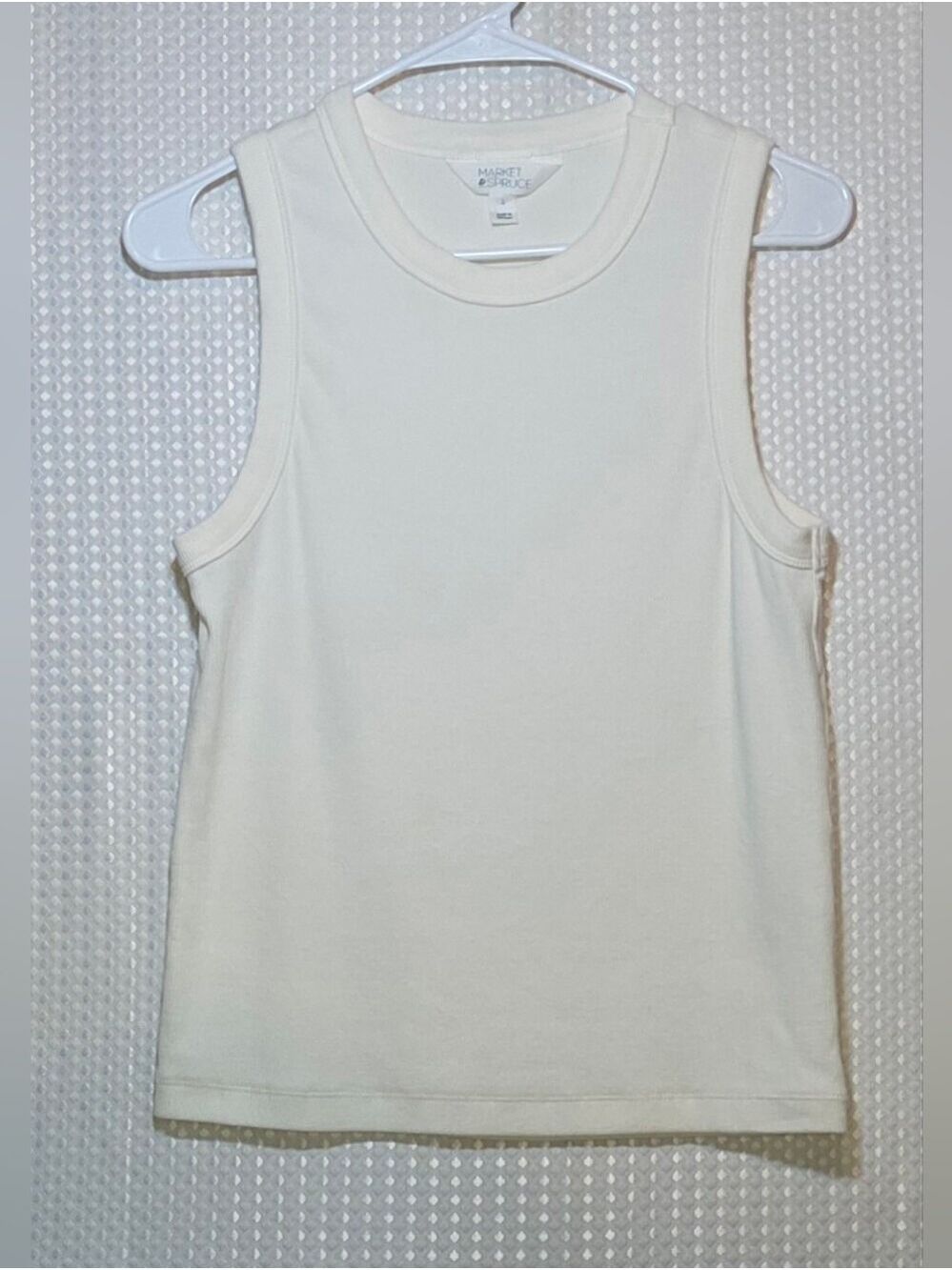 Market & Spruce White Ribbed Muscle Tank Top Large - Picture 11 of 12